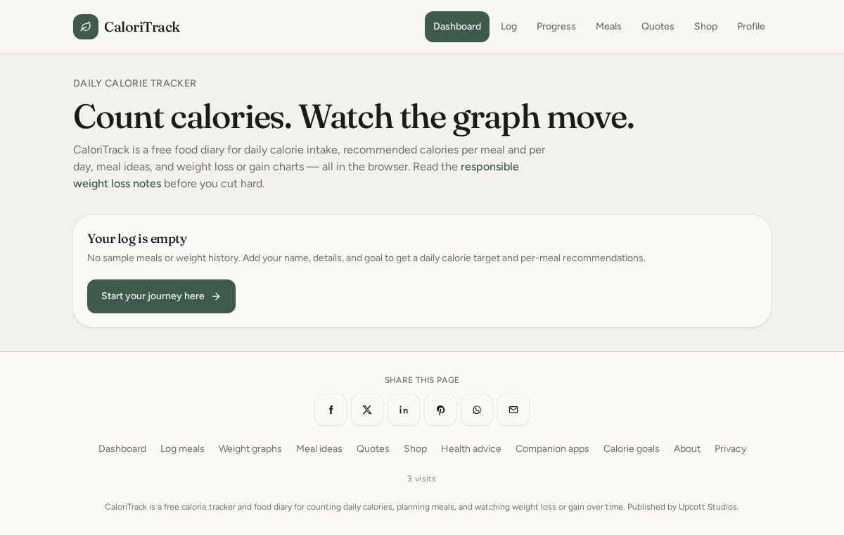 CaloriTrack — Count calories. Watch the graph move.